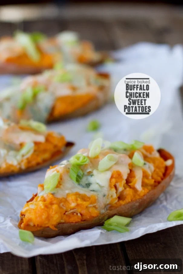 Loaded Buffalo Chicken Sweet Potatoes 1 featured 12572