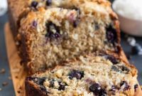 Moist Blueberry Banana Bread with Toasted Coconut