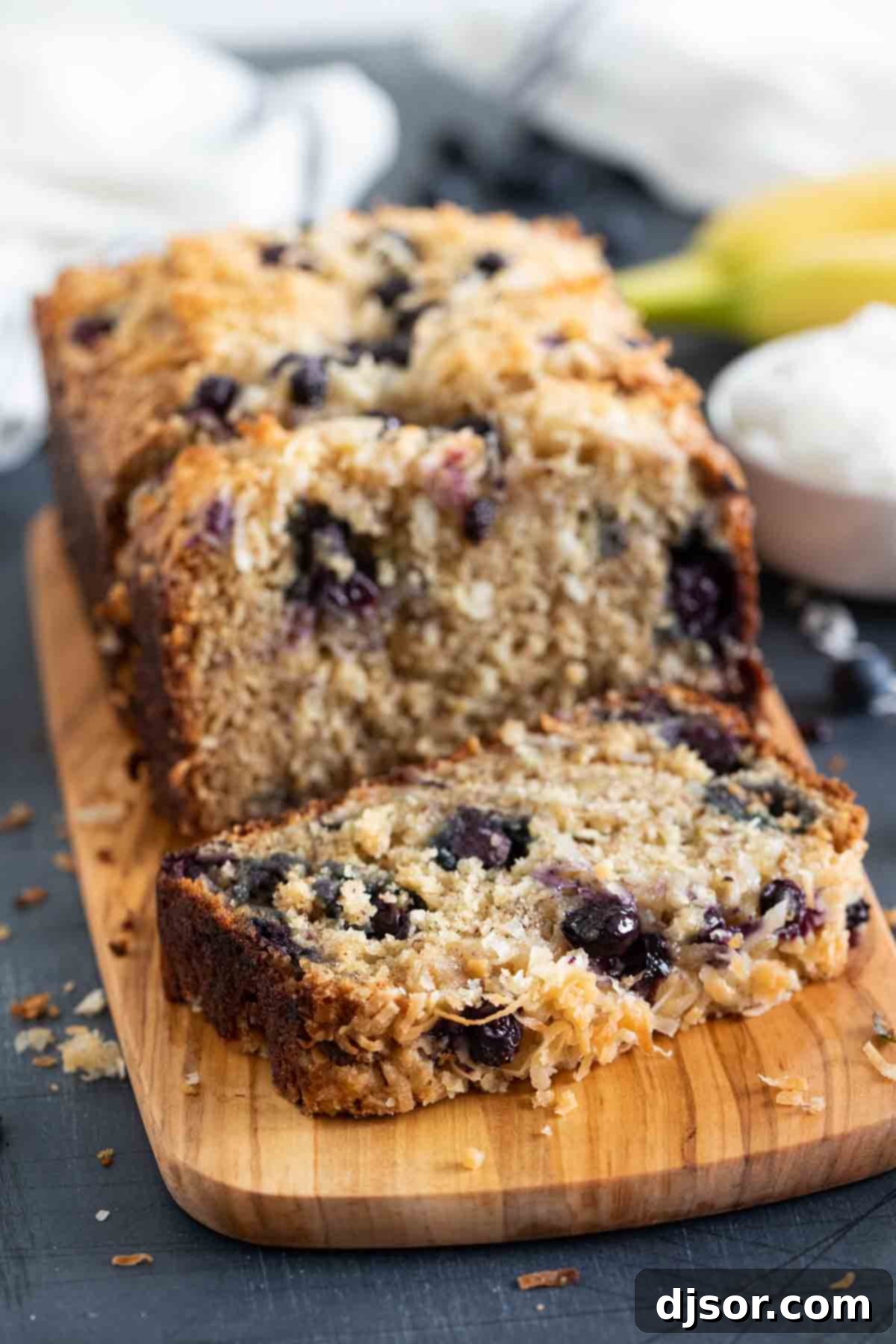 Moist Blueberry Banana Bread with Toasted Coconut 1 featured 14093