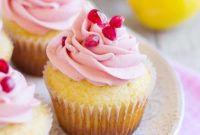Sparkling Lemon Pomegranate Cupcakes