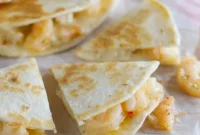 Cheesy Garlic Shrimp Quesadilla