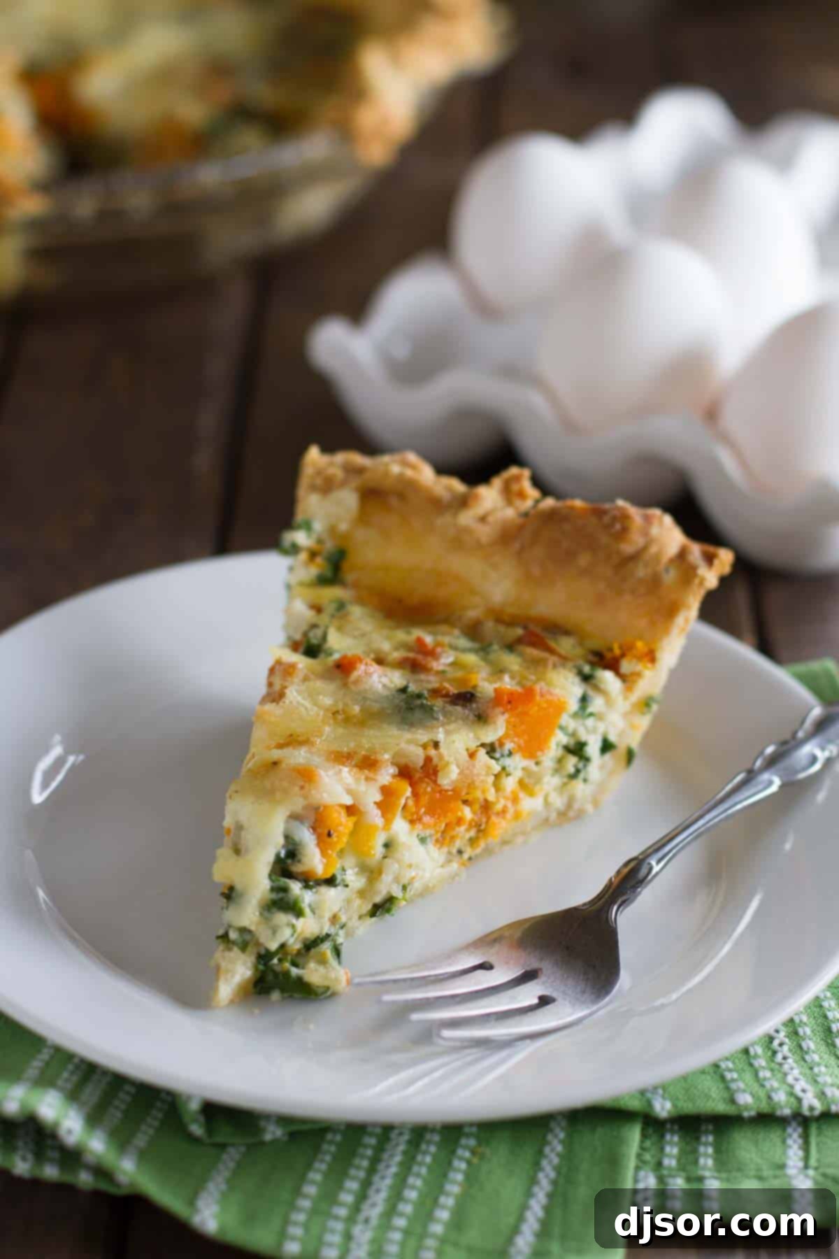 Savory Butternut Squash and Kale Quiche 1 featured 17804