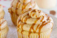 Spiced Caramel Eggnog Cupcakes