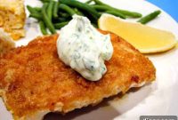 Crisp Cornflake Halibut with Zesty Chile Cilantro Aioli