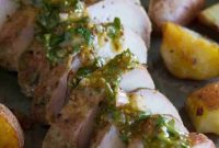 Succulent Roasted Pork Tenderloin with Bold Mustard Sauce