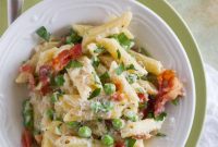 Smoky Bacon Sweet Pea Skillet Pasta