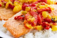 Sweet and Smoky Salmon with Mango Pepper Salsa