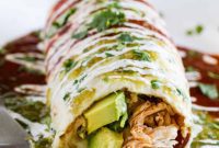 Zesty Chicken Burritos with Red and Green Sauce