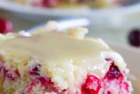 Decadent Cranberry Cake with Warm Butter Sauce