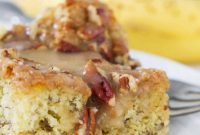 Sweet Banana Coffee Cake with Golden Honey Glaze
