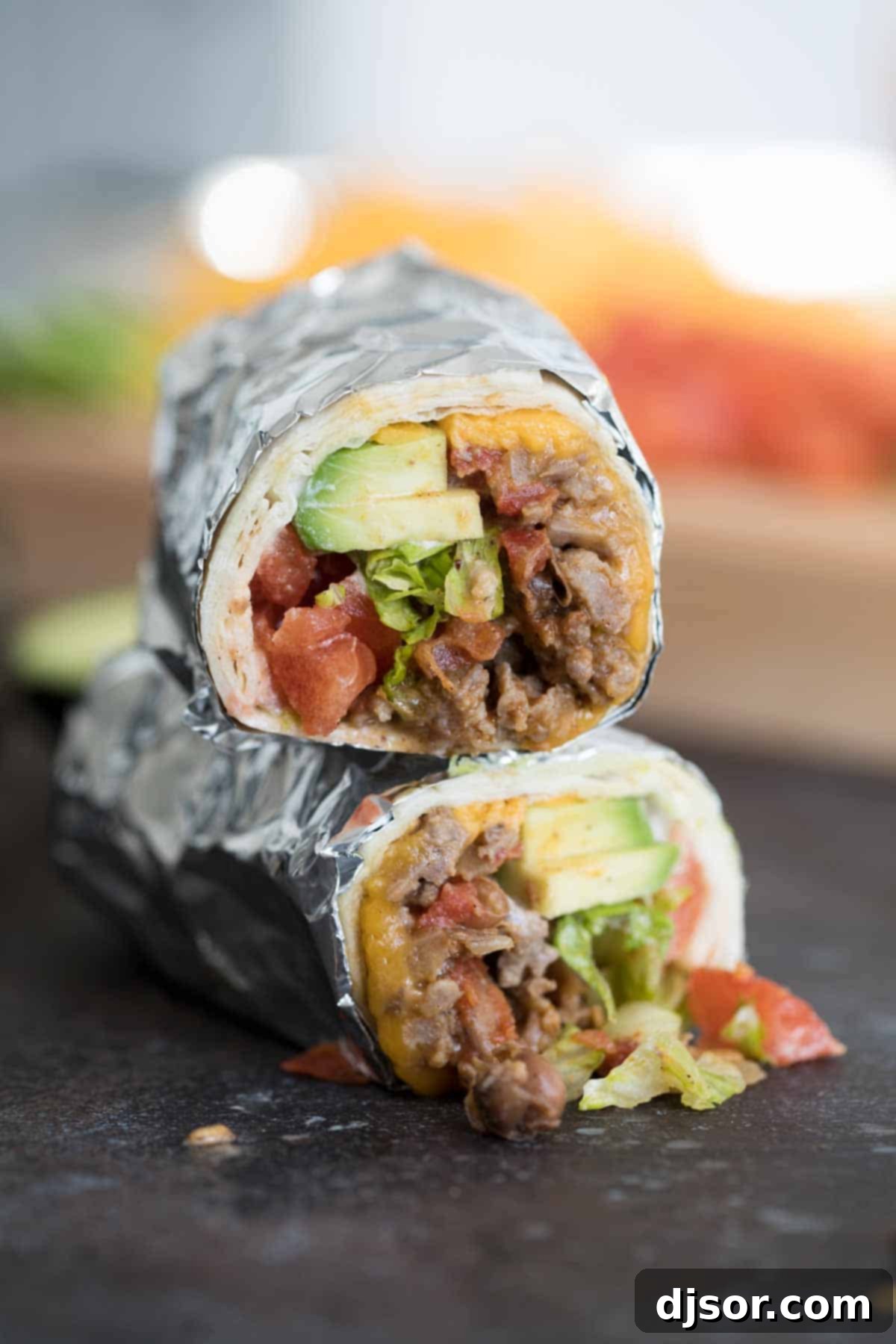 Hearty Bean Sausage and Beef Burrito 1 featured 335