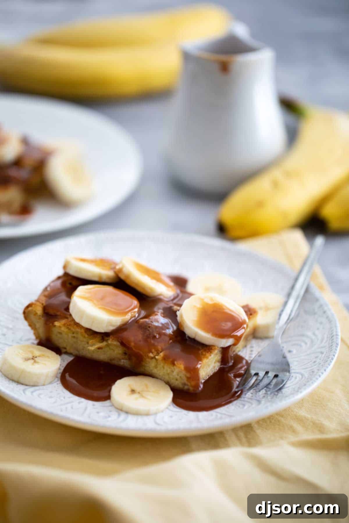 Decadent Brioche French Toast with Salted Caramel and Bananas 1 featured 34988