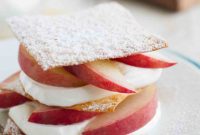 Crispy Wonton Peach Napoleon