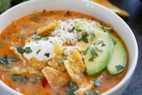 Cheesy Slow Cooker Chicken Enchilada Soup