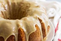 Buttermilk Pound Cake with Golden Caramel Glaze