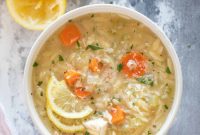 Zesty Lemon Chicken Orzo Soup