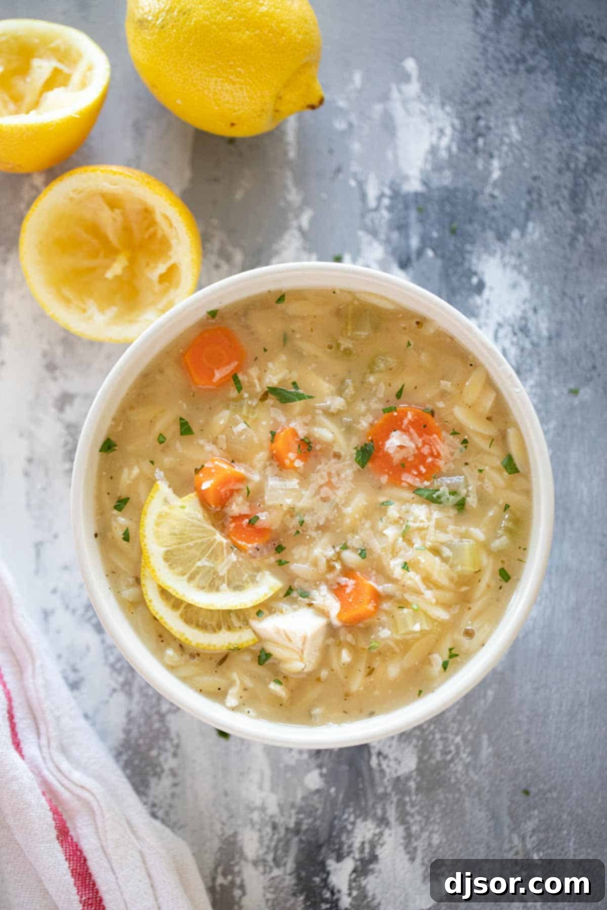 Zesty Lemon Chicken Orzo Soup 1 featured 655