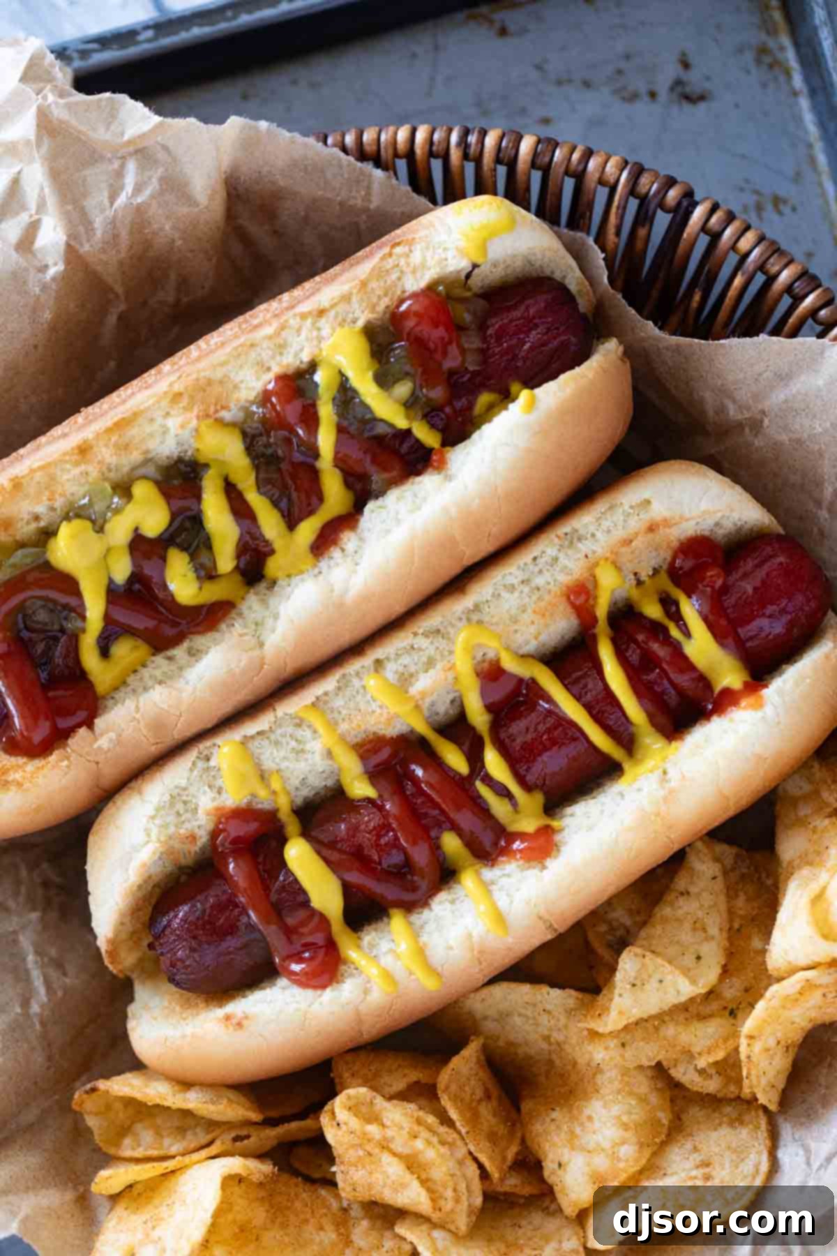Crispy Air Fried Hot Dogs 1 featured 77401