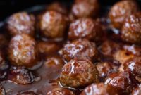 Sticky Sweet Grape Jelly BBQ Meatballs