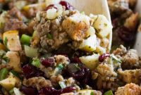 Festive Apple Cranberry Sausage Stuffing