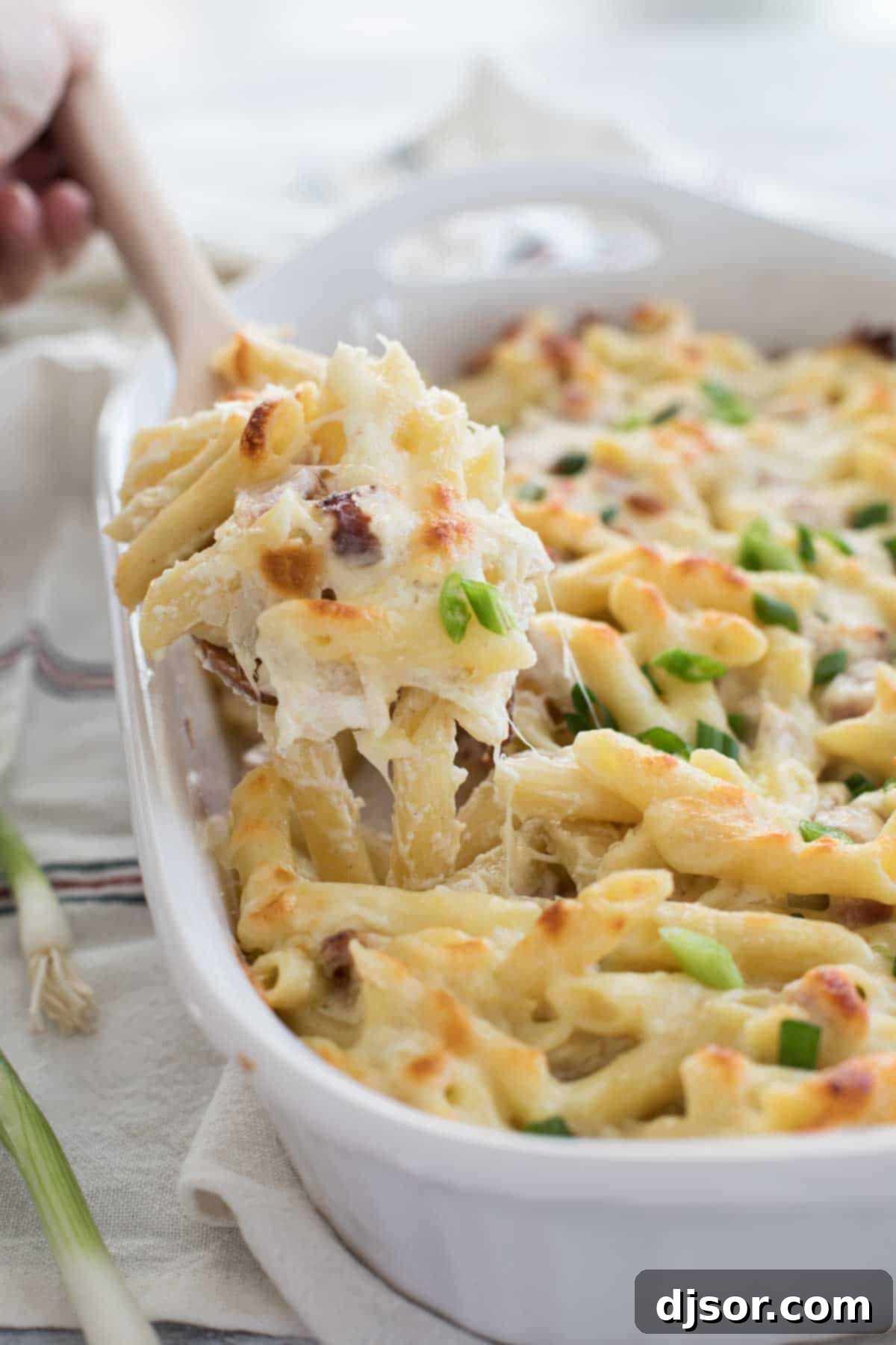 How to make the best Chicken Cordon Bleu Casserole with pasta and creamy cheese sauce