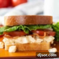 Easy Egg Salad BLT on a cutting board.