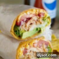 BBQ Chicken Wrap cut in half and stacked