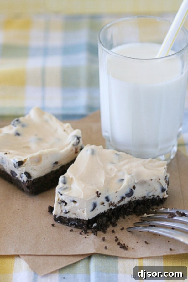 Yin and Yang Rice Krispie Treats 3 These easy, no bake Chocolate Chip Peanut Butter Cheesecake Bars are a perfect sweet treat that won't heat up the kitchen.