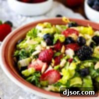 Summer Berry Medley Chopped Salad 2 Chopped Salad with summer berries, nuts and homemade poppy seed dressing