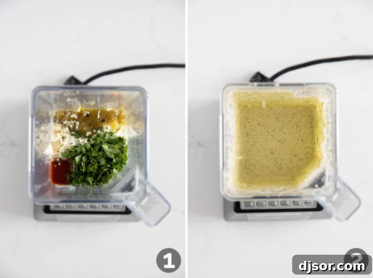 Crispy Chicken Flautas 4 Making cilantro ranch dipping sauce in a blender.