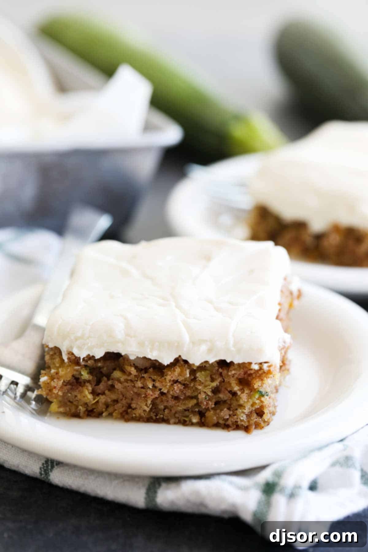 slice of Zucchini cake on a plate