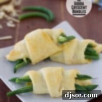Gouda and Green Bean Crescent Rolls 2 Green Bean and Gouda Crescent Bundles recipe image