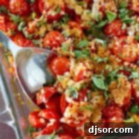Baking dish with Tomato and Basil Bake.