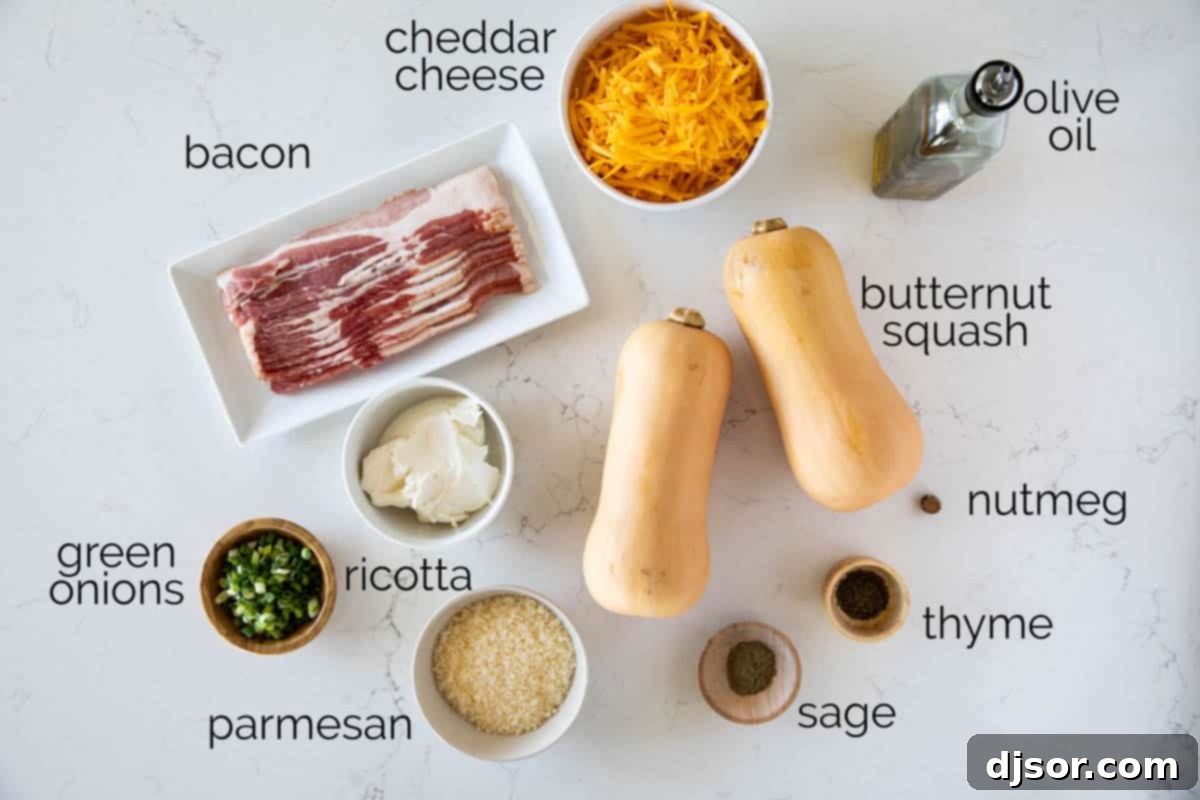 Savory Stuffed Butternut Squash Delight 3 Ingredients to make Stuffed Butternut Squash