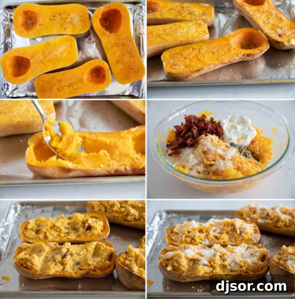 Savory Stuffed Butternut Squash Delight 4 Steps to make Stuffed Butternut Squash.