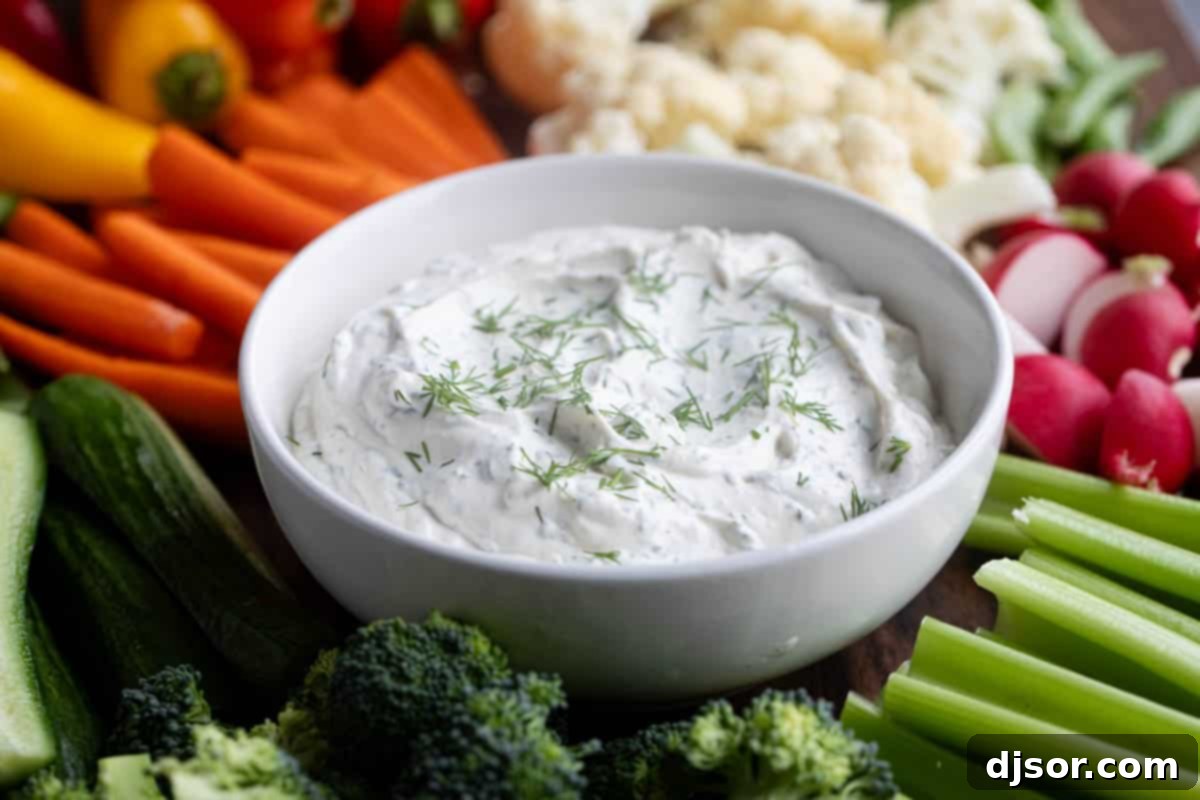 Creamy Dill Delight 2 Bowl filled with creamy dill dip - an easy vegetable dip made with only a few ingredients.