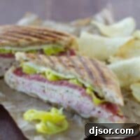 Italian Melt sandwich with potato chips