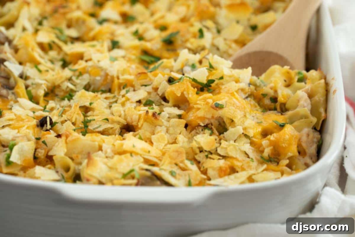 Tuna Casserole Topped with Potato Chips