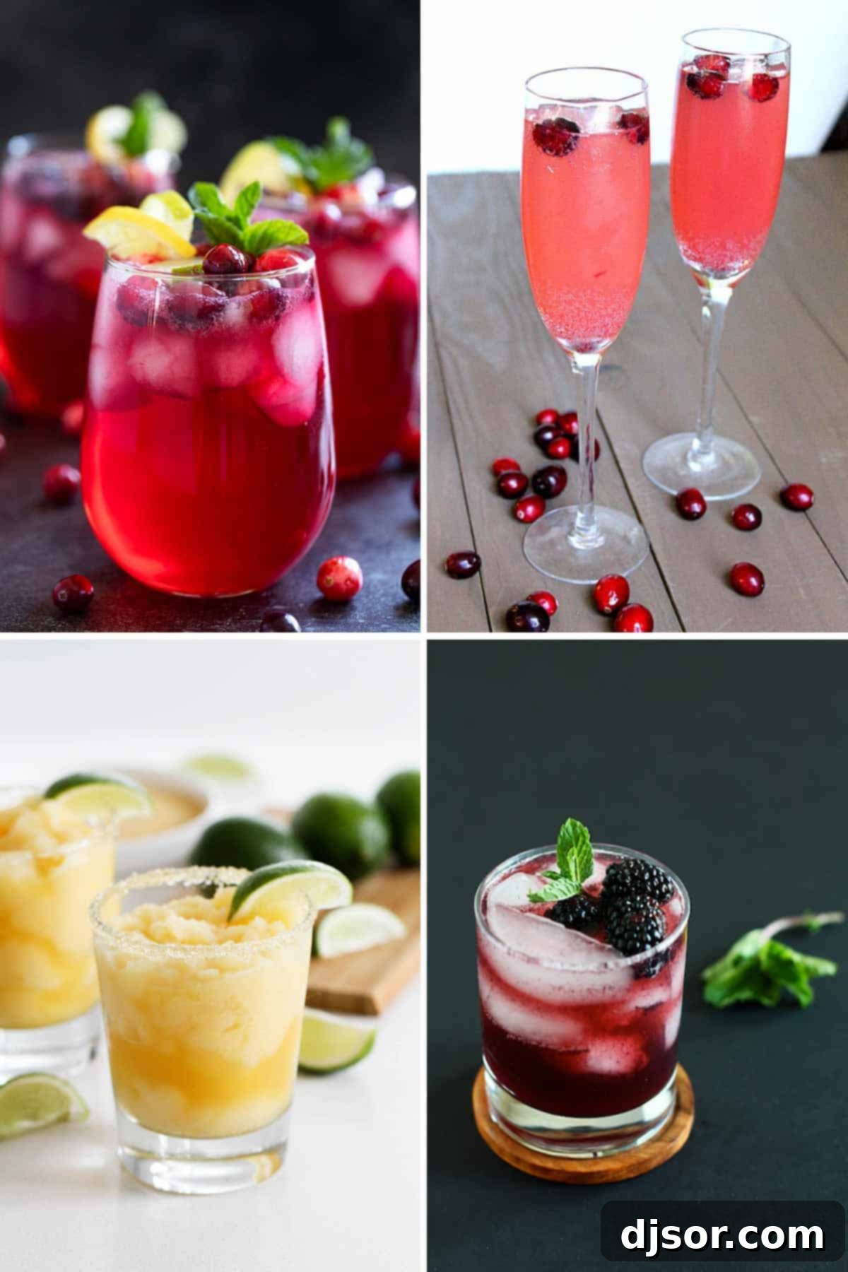 50 Refreshing Mocktail Creations 4 A collage displaying various delightful mocktail photos, inspiring your next non-alcoholic drink choice.