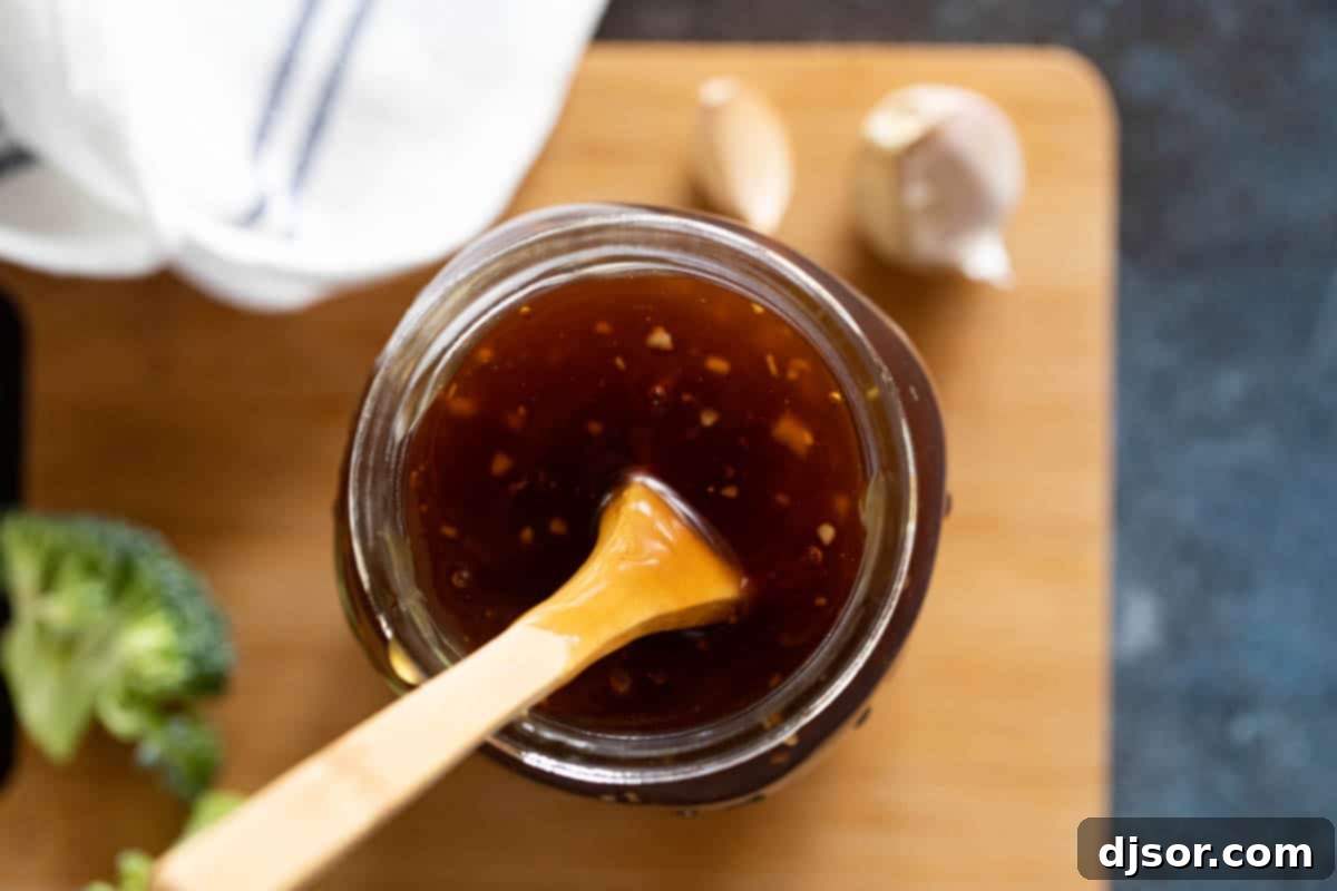 An easy homemade teriyaki sauce recipe made from pantry staples. This sauce is bold and thick and is great as a marinade or as a sauce served with your favorite meats or vegetables. teriyaki sauce in a jar