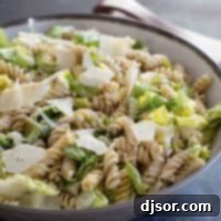 Caesar Salad with Pasta with Homemade Caesar Dressing