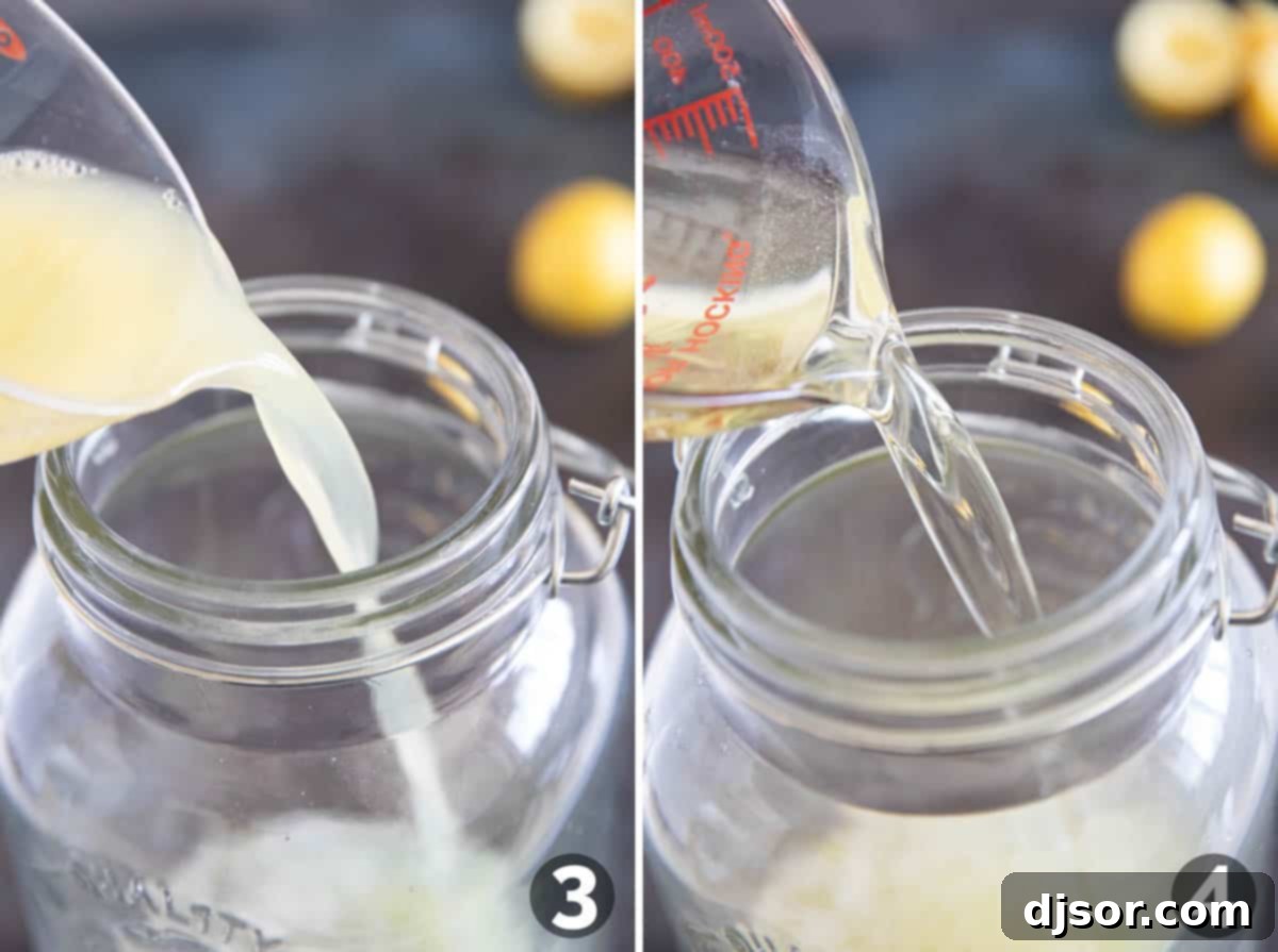 Refreshing Mint Basil Lemonade 5 Mixing together lemon juice, water, and simple syrup for homemade lemonade.