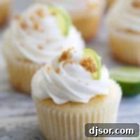 Key Lime Cupcake topped with Buttercream