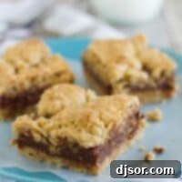 Fudgy Oat Delights 2 Three Oatmeal Fudge Bars on a plate with parchment under them.