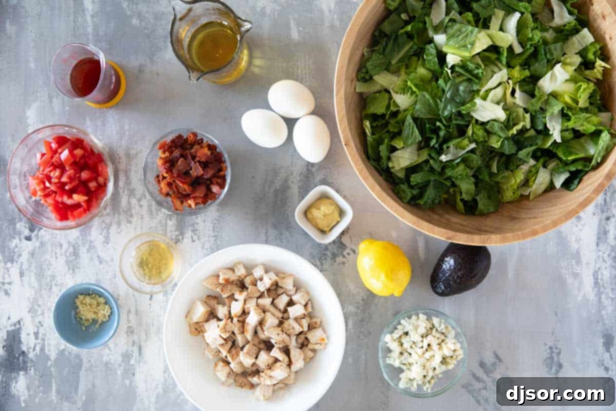 Ingredients to make a Cobb Salad.