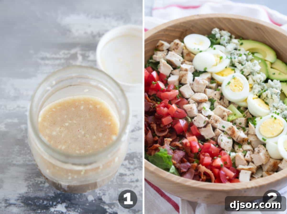 Steps to make a Cobb Salad.