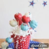 Fourth of July Red and Blue Velvet Cake Pops 4 Red and Blue Velvet Cake Pops