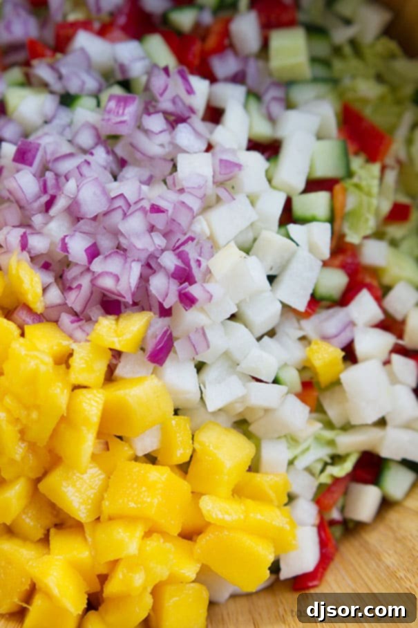 Mango Chicken Salad, a fresh and flavorful meal, perfect as a stand-alone salad, wrap, or sandwich.