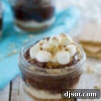 Jarred Peanut Butter Smores 2 Peanut Butter S'mores with marshmallows and graham crackers