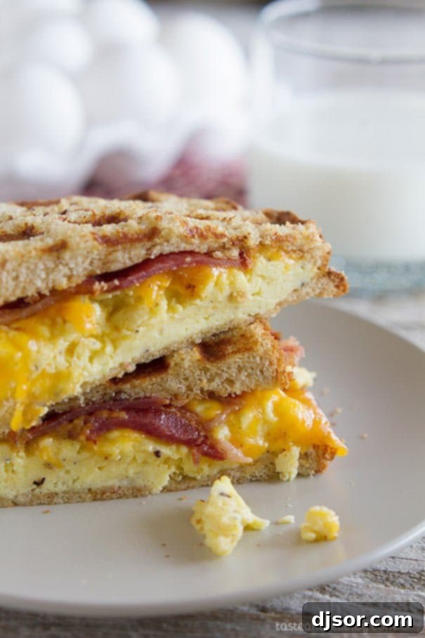 Easy and Delicious Waffled Breakfast Grilled Cheese Sandwich Recipe